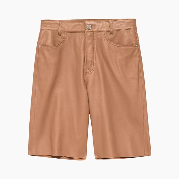 FRAME Leather Bermuda Shorts - Picture 2 of 11